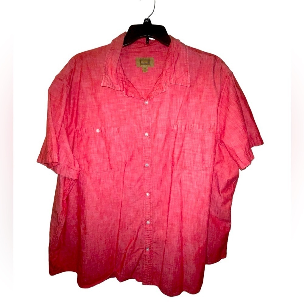 Big and Tall Men’s 4XLT red buttoned down short sleeve shirt